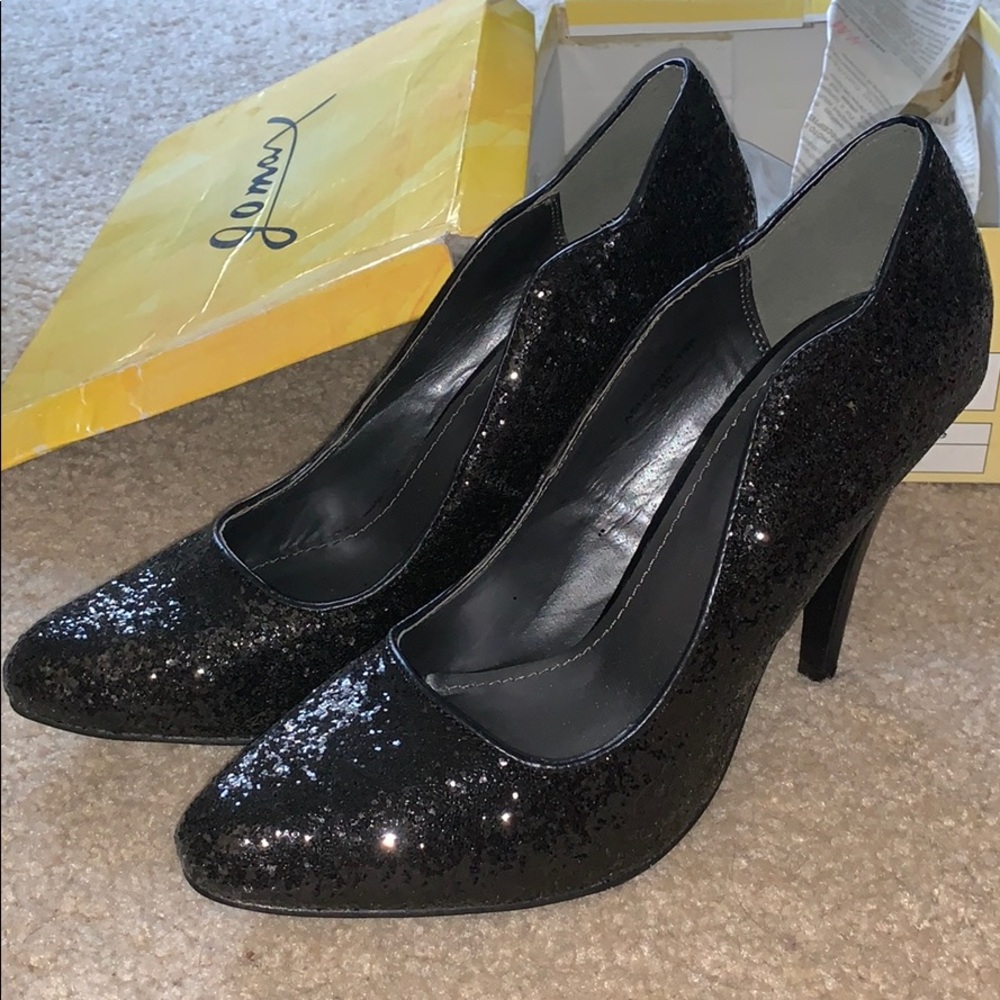 Sparkly Black Heels